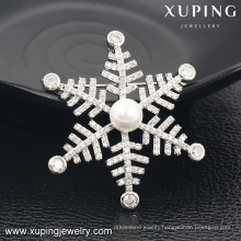 00035-xuping Italian jewelry pearl snowflake brooch for girls and women